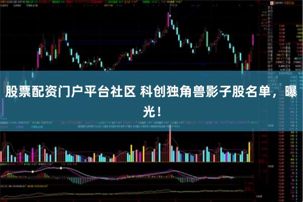 股票配资门户平台社区 科创独角兽影子股名单，曝光！